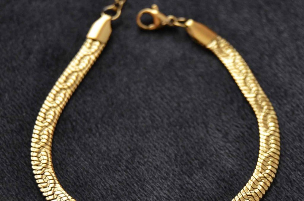 Gold Herringbone Bracelet